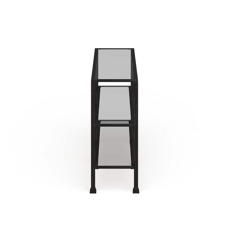 SEI Furniture Esther 3-tier Black Metal and Glass Console Table