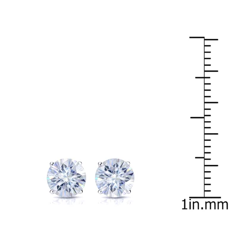 Auriya 18k Gold 1 1/2ctw Round Moissanite Stud Earrings - 5.9 mm, Screw-Backs