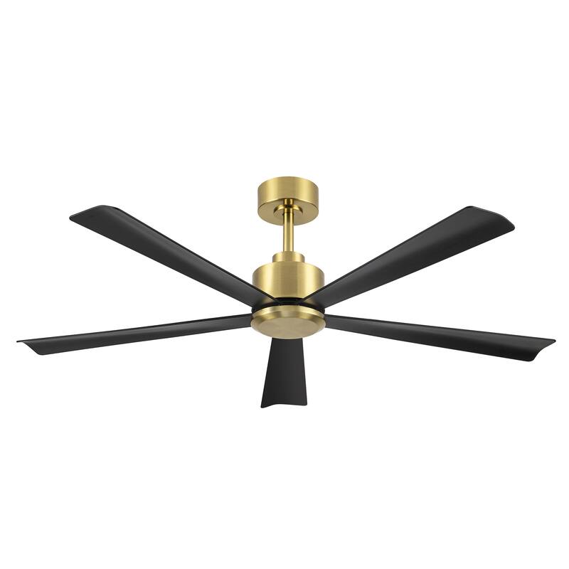 52 Inch Black/Gold Ceiling Fan with Remote Without Light(5-Blade)