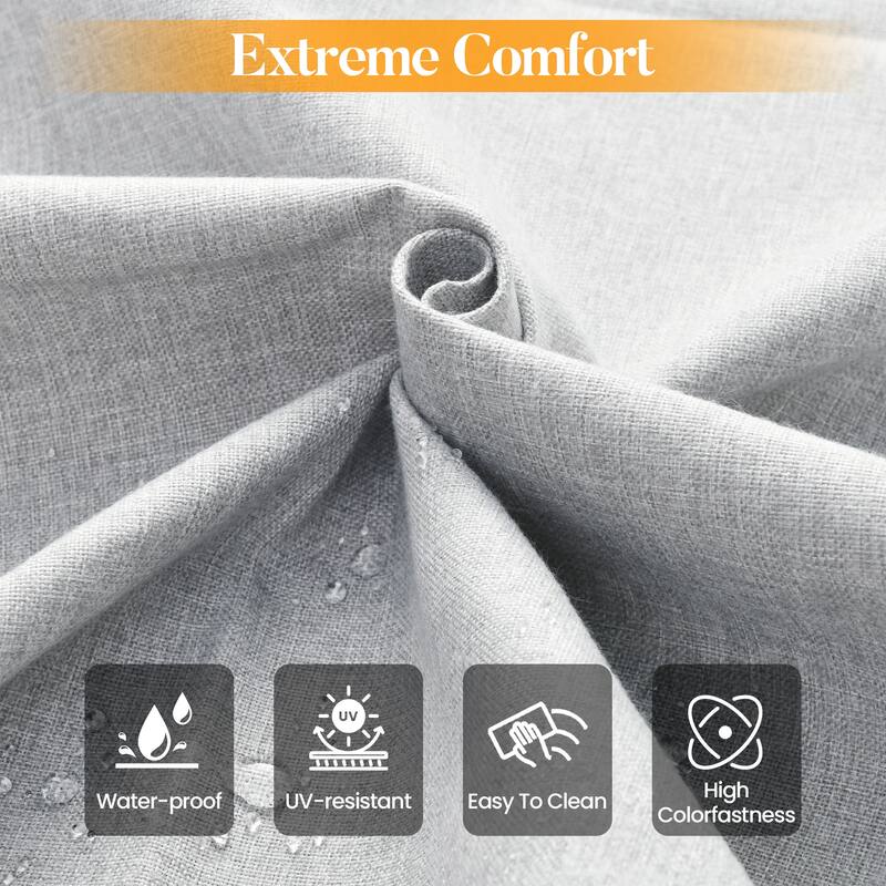 HOOOWOOO 7-piece Patio Furniture Wicker Sofa Conversation Set Fire Pit Table