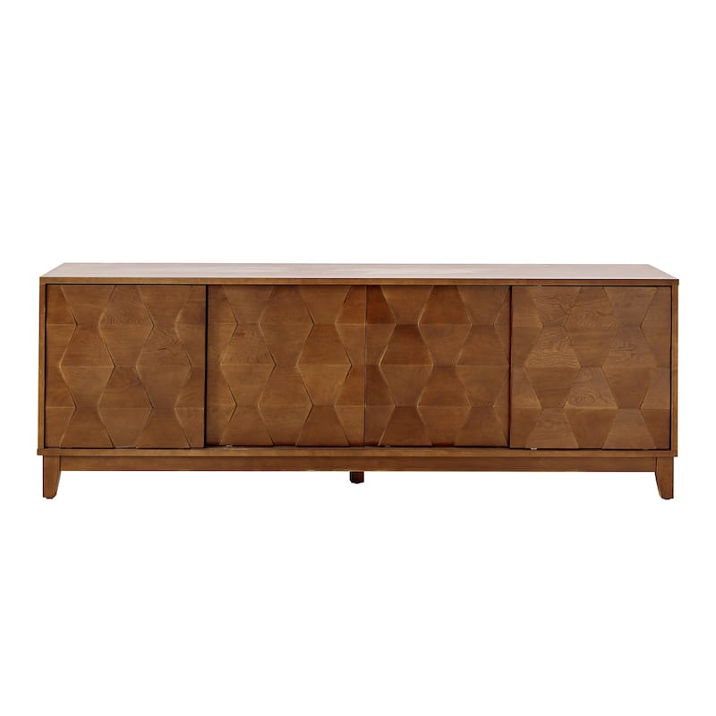 August Modern Media Console TV Stand with 2 Drawers and Sliding Doors for TVs up to 78" by HULALA HOME