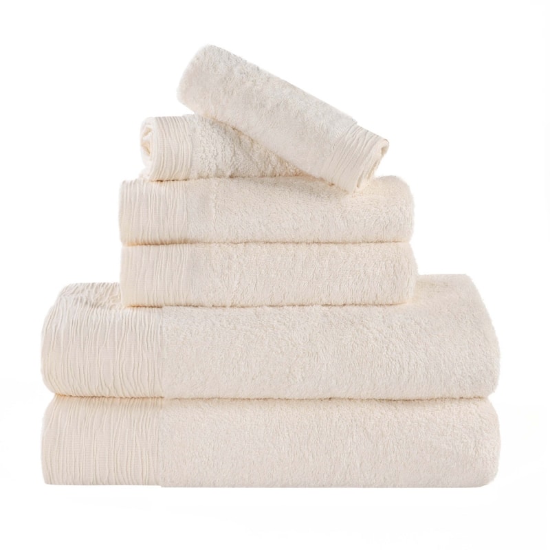 Superior Sierra Rayon From Bamboo Cotton Blend 6 Piece Bathroom Towel Set