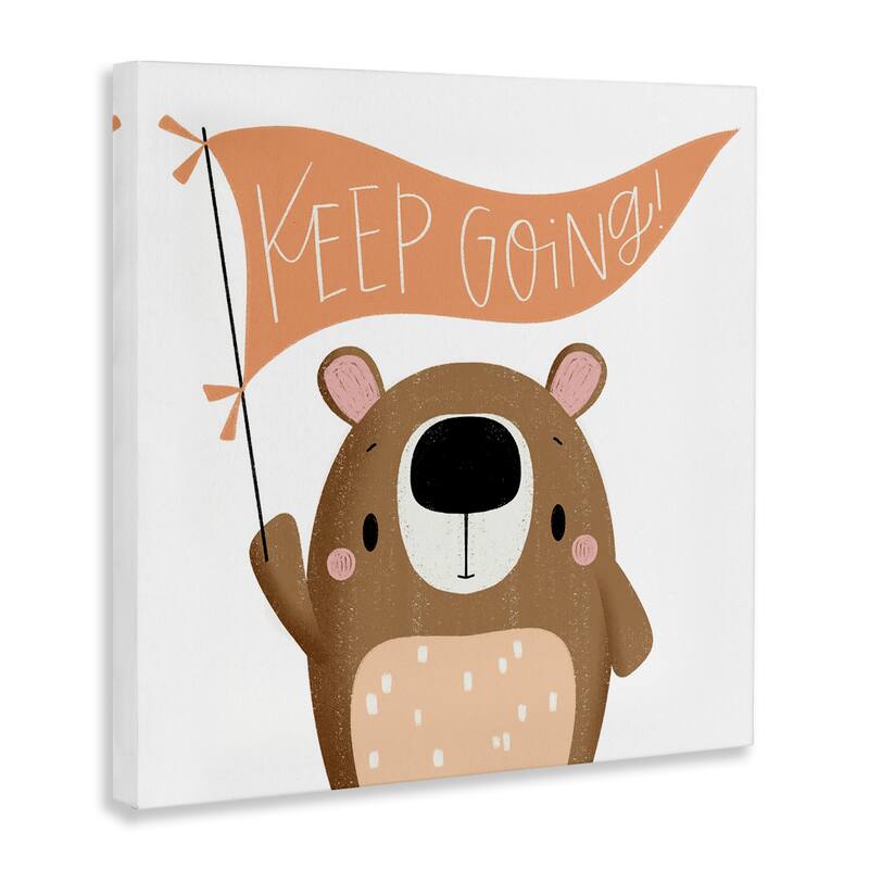 Stupell Motivational Bear Keep Going Canvas Wall Art Design By Sarah Hickman