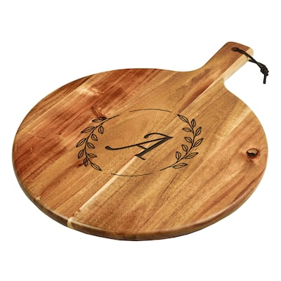 Picnic at Ascot Personalized Round Acacia Charcuterie Board