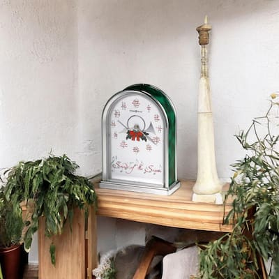 Howard Miller Sounds of the Season Traditional Chiming Mantel Clock with Christmas Melody Chimes