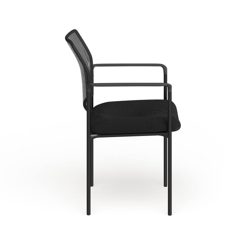 Comfort Mesh Stackable Steel Side Chair with Arms - 24"D x 23.5"W x 34.75"H