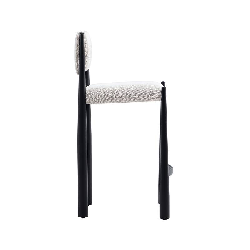 Manhattan Comfort Lennor Metal Boucle Counter Stool