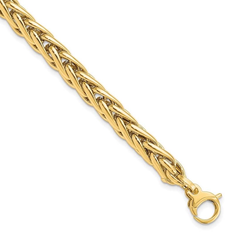 Curata 6mm 14k Yellow Gold Fancy Woven Link Bracelet 7.5 Inch