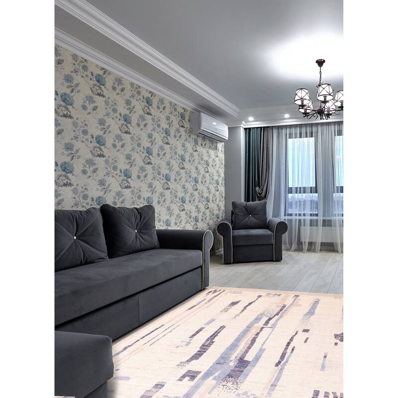 ECARPETGALLERY Hand-knotted Pak Finest Marrakesh Ivory Wool Rug - 8'1 x 10'0