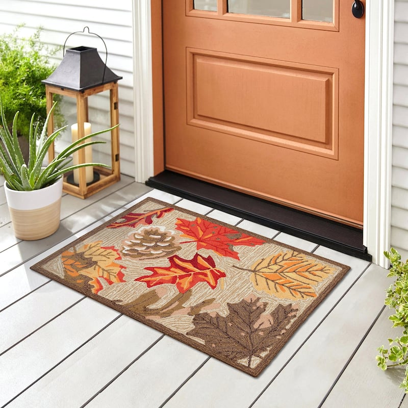 Liora Manne Ravella Falling Leaves Indoor/Outdoor Rug