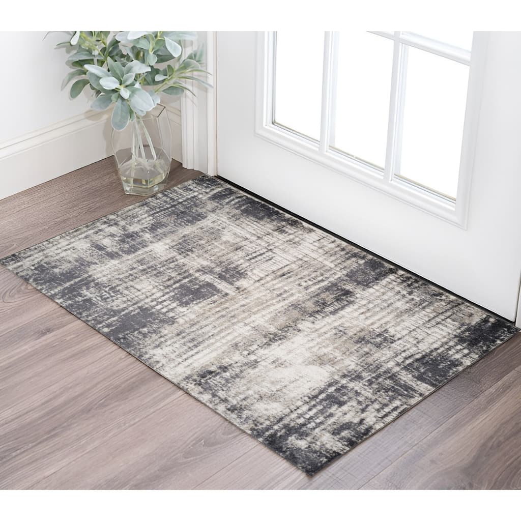 HomeRoots Abstract Modern Rectangle Area Rug