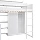 preview thumbnail 17 of 24, Twin Loft Bed with Wardrobe, Shelves, and Desk, Grey Wood