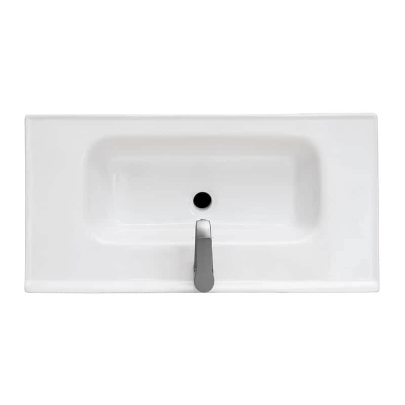 32" Bathroom Vanity with White Ceramic Sink & Hot and Cold Faucet
