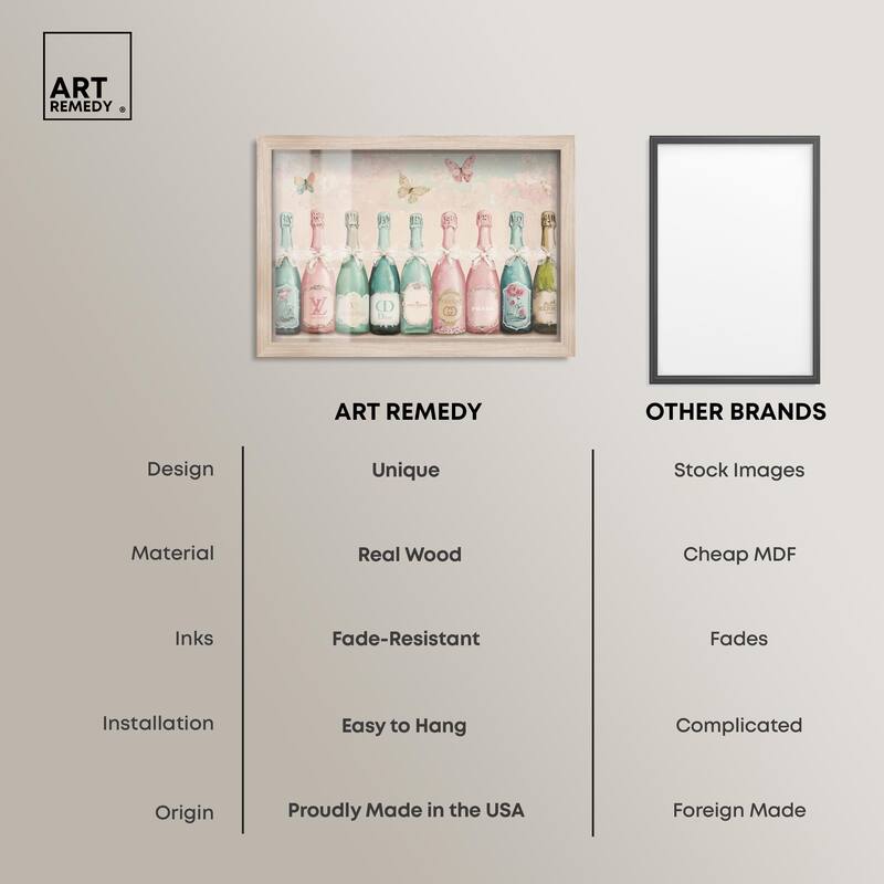 Champagne Mint and Pink Shadowbox by Art Remedy