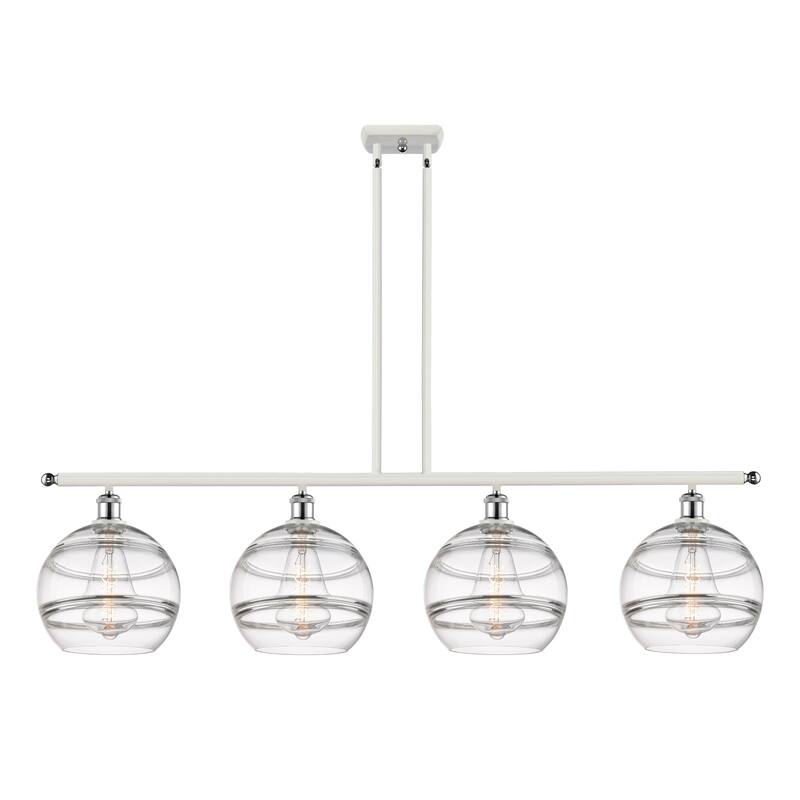 Innovations Lighting 516-4I-12-48 Rochester Linear Rochester 4 Light - White Polished Chrome / Clear