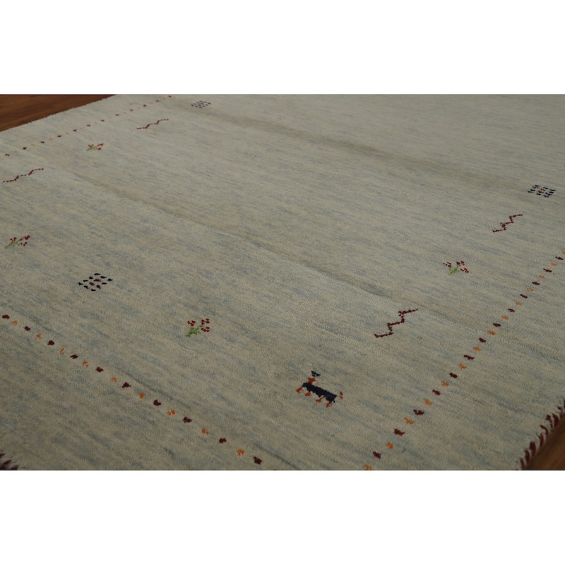 Hand Knotted Oriental 100% Wool Carpet Tribal Animal Pictorial Multi-Colored Gabbeh Area Rug - 5' 10'' X 3' 11''