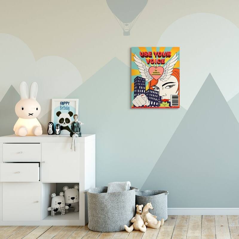Stupell Use Your Voice Inspirational Quote Feminist Pop Art Canvas Wall Art - Multi-Color