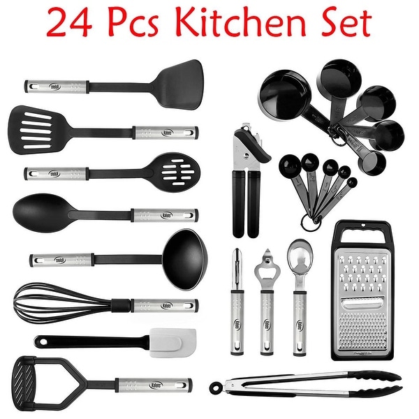 Shop Kitchen Utensil set - Nylon / Stainless Steel Cooking / Baking Supplies - Non-Stick and ...