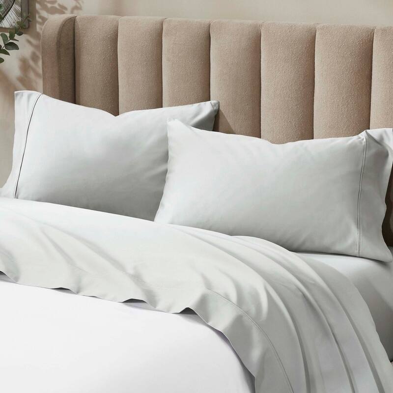 Superior Pavo Cotton 700 Thread Count Perfect Fit Sheet Set - Full - 15" Deep Pocket - Light Grey