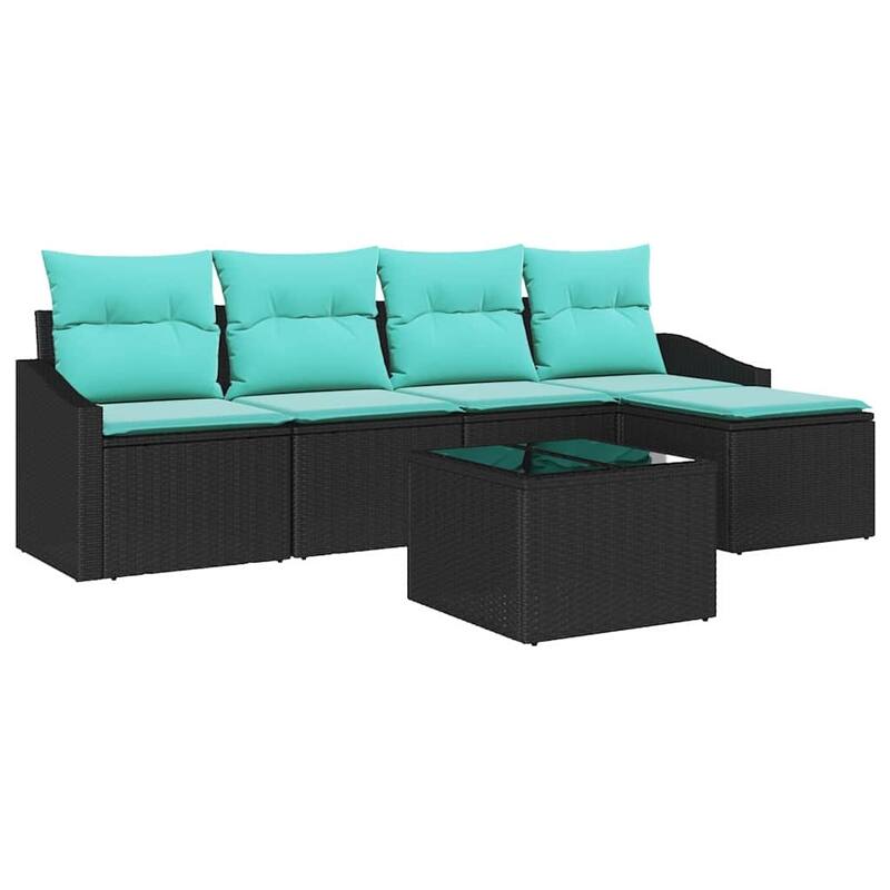 vidaXL 6 Piece Garden Sofa Set with Cushions - 91.7×46.1×27.2