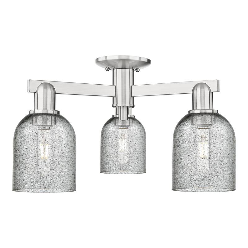 Innovations Lighting Endless Possibilities Arcadia - Caledonia - 3 Light 23" Semi-Flush Mount with Charcoal Shade - Charcoal/Brushed Satin Nickel