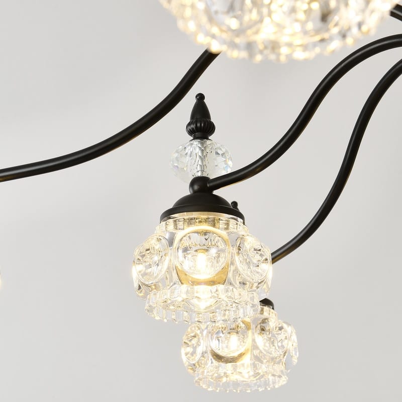 Vintage Crystal Chandelier Adjustable Dimmable Fixture for Dining Room