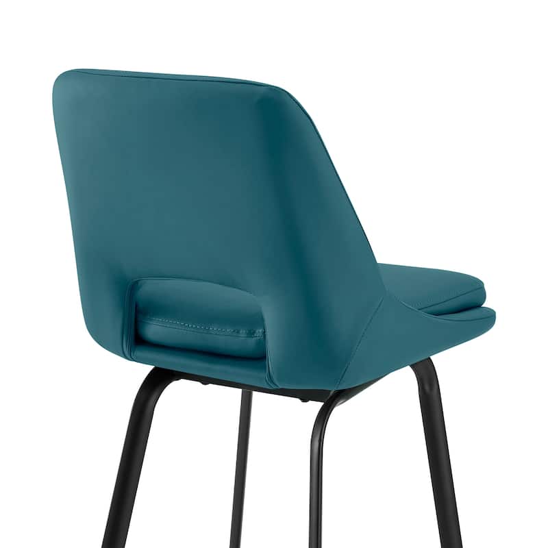 Carise Metal and Faux Leather Bar or Counter Swivel Stool