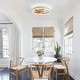 preview thumbnail 6 of 5, Jewelair 20 in. White Flush Mount Low Profile LED Ceiling Fan Faux Oak Farmhouse Ceiling Fan with Lights - 20in.
