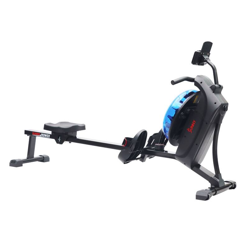 Sunny Health & Fitness Hydro Dual Resistance Smart Magnetic Water Rowing Machine in Blue - SF-RW522017BLU