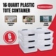 preview thumbnail 51 of 76, Rubbermaid Cleverstore 30 Quart Plastic Storage Tote Container with Lid (6 Pack)