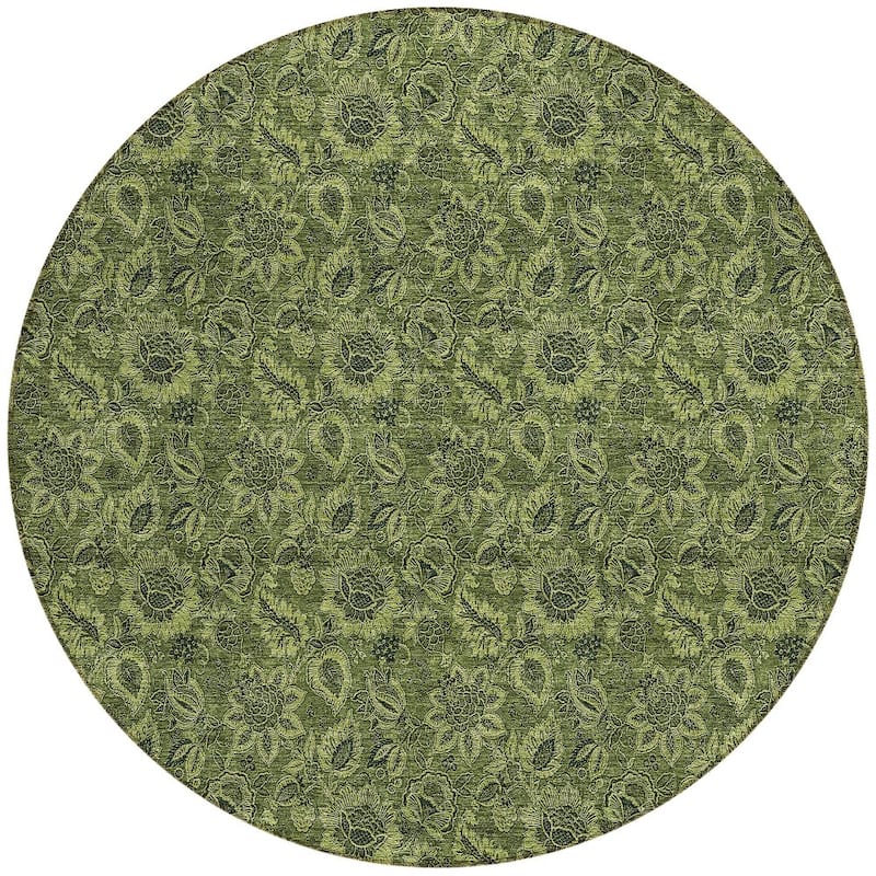 HomeRoots Floral Transitional Rectangle Outdoor Rug