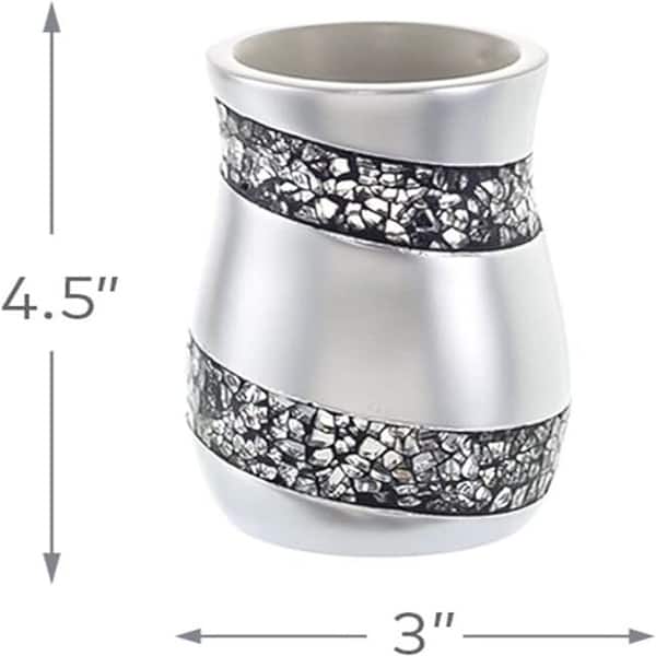 Creative Scents Silver Mosaic Gray Bathroom Tumbler