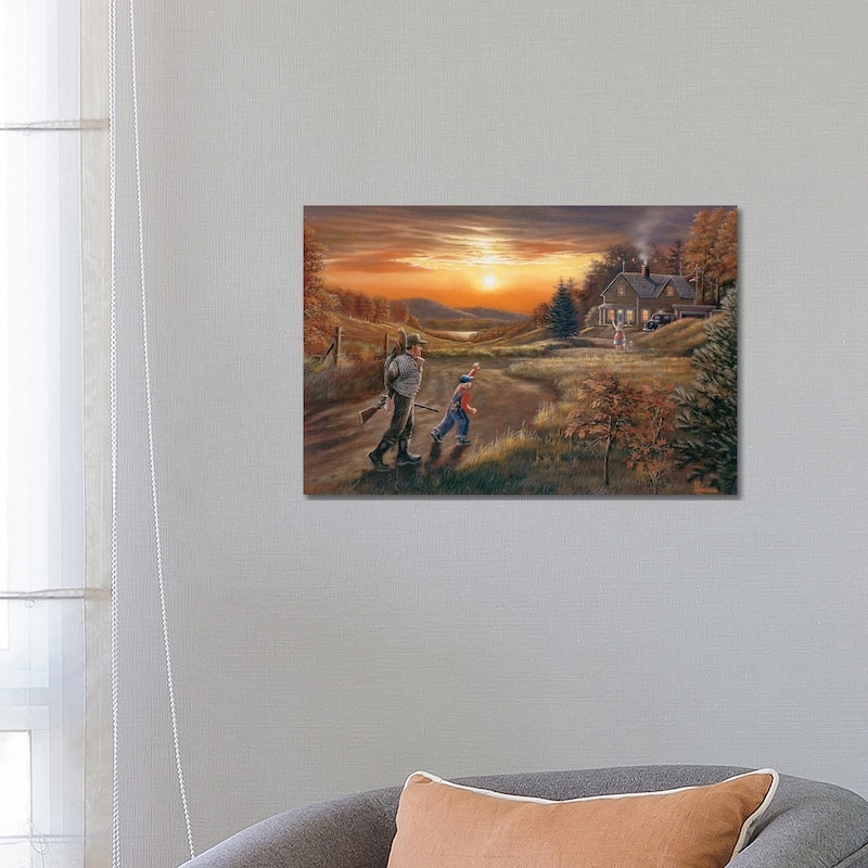 iCanvas "Home From The Hunt Turkey Hunters" by Anderson Art Canvas Print - 18x26x1.5