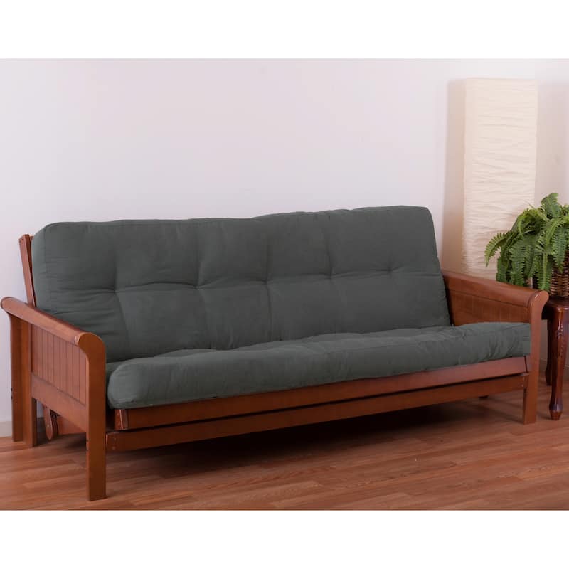 6-inch Thick Twill Futon Mattress (Twin, Full, or Queen) - Steel Grey - Full