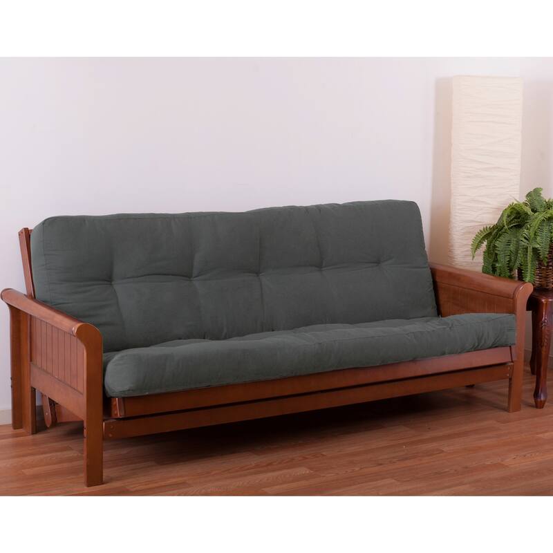 6-inch Thick Twill Futon Mattress (Twin, Full, or Queen) - Full - Steel Grey