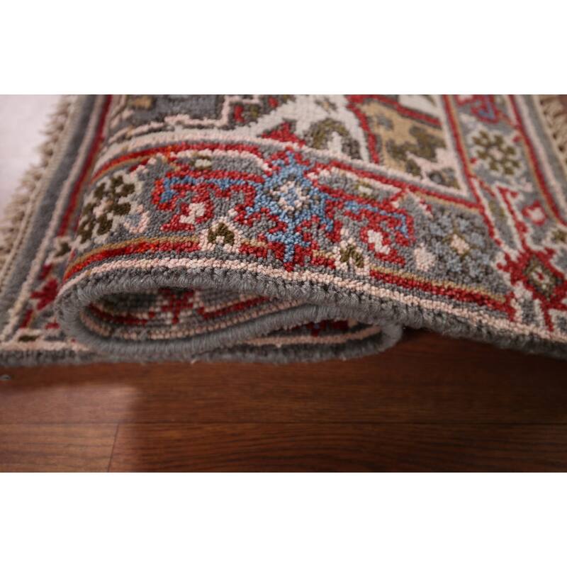 Gray Heriz Serapi Indian Accent Rug Hand-Knotted Oriental Wool Carpet - 2'1" x 3'1"