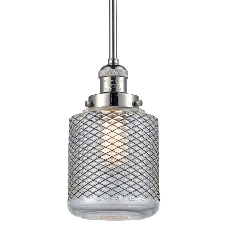 Innovations Lighting Stanton Single Light 6" Wide Mini Pendant with - Polished Nickel / Vintage Wire Mesh