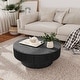 preview thumbnail 36 of 61, Modern Solid Wood Veneered Round Coffee Tea Table with Storage