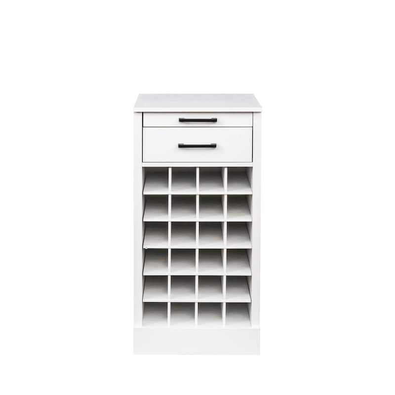Modular Wood 24 Bottle Wine Bar Cabinet Buffet Cabinet