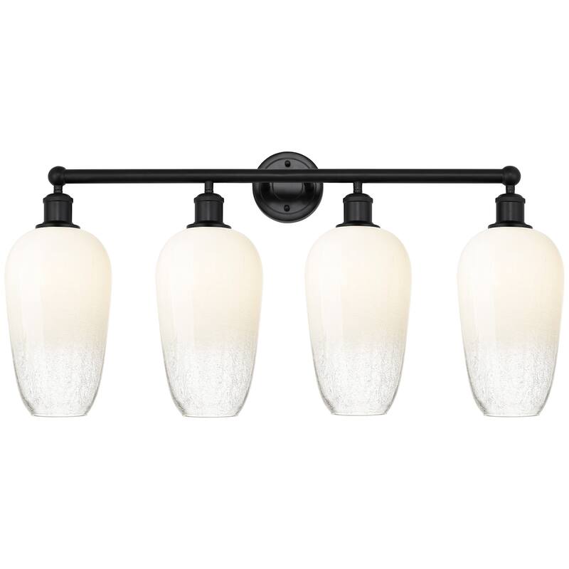 Innovations Lighting 616-4W-18-34 Brookhaven Flute Vanity Brookhaven - Matte Black / Opal