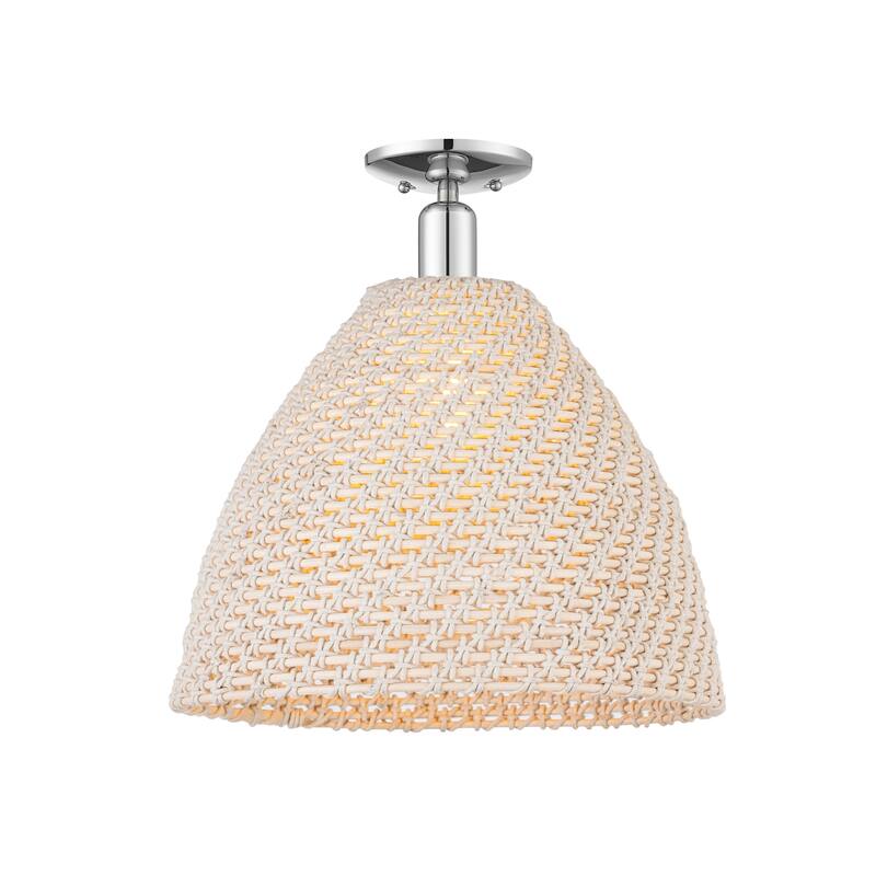 Innovations Lighting 716-1C-11-16 Natural Ballston Dome Semi-Flush - Polished Chrome / Natural