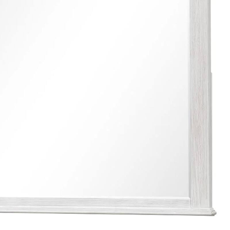 Leyne Dresser Mirror, Bevel Glass, Weathered Gray Solid Wood, 40 Inch