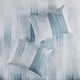preview thumbnail 8 of 13, N Natori Brush Stroke Blue 4 Piece Oversized Reversible Seersucker Comforter Set
