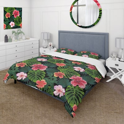 Designart 'Summer Colorful Pattern' Tropical Duvet Cover Set