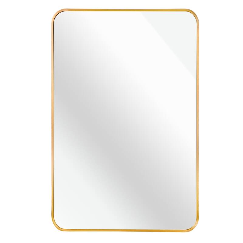 30 in. W x 40 in. H Rectangular Bathroom Wall Mirror - Gold - Gold