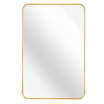 30 in. W x 40 in. H Rectangular Bathroom Wall Mirror - Gold