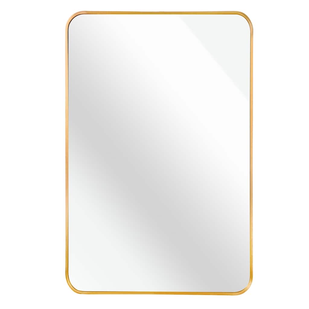 30 in. W x 40 in. H Rectangular Bathroom Wall Mirror - Gold