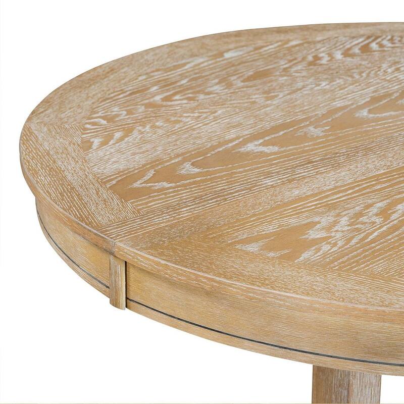 Wooden Round Drop Leaf Extendable Dining Table Set with 4 Upholstered Chairs