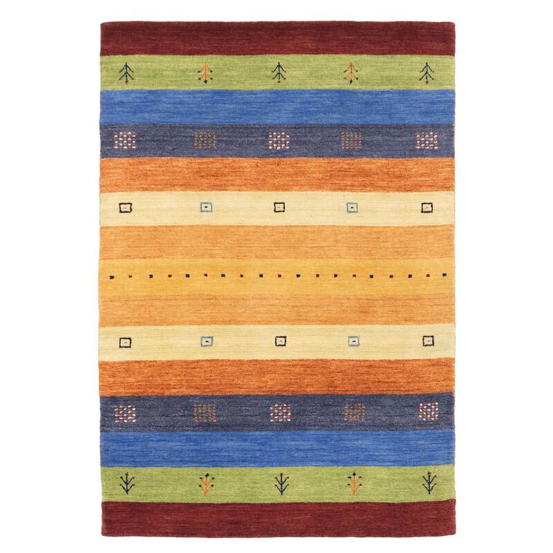 ECARPETGALLERY Hand Loomed Kashkuli Gabbeh Multi Color Wool Rug - 3'11 x 5'8