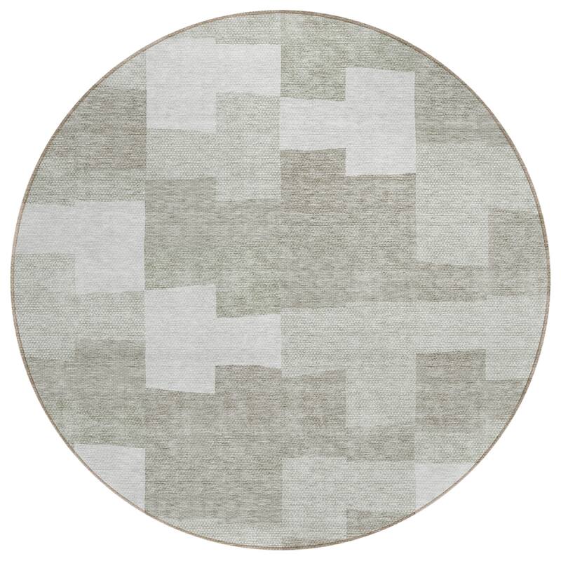 Machine Washable Indoor/ Outdoor Chantille Contemporary Blocks Rug